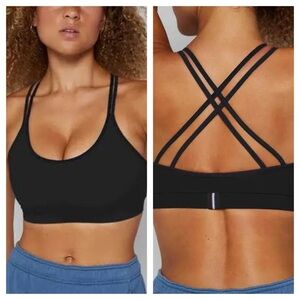 FourLaps‎ Vitality Sports Bra Double Cross Back  Womens Black Gym/Workout NWT